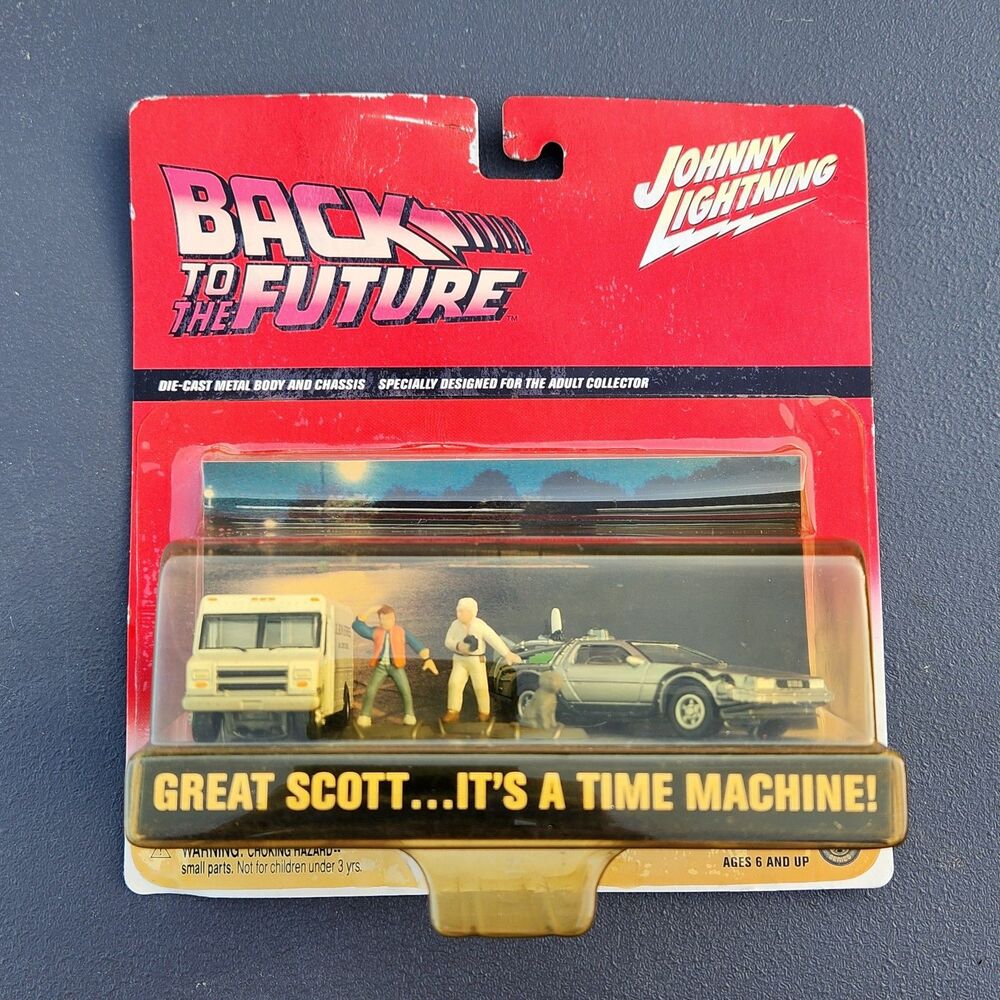 Vintage Johnny Lightning Back to the Future Great Scott Time Machine Diorama